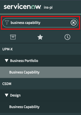 Filter the application navigator for a CI table