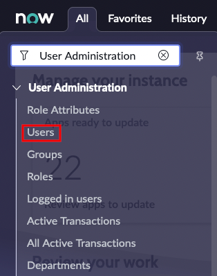 Open Users under User Administration