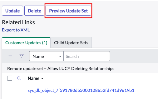 Preview the Update Set