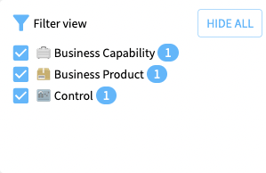 Filter the canvas by table