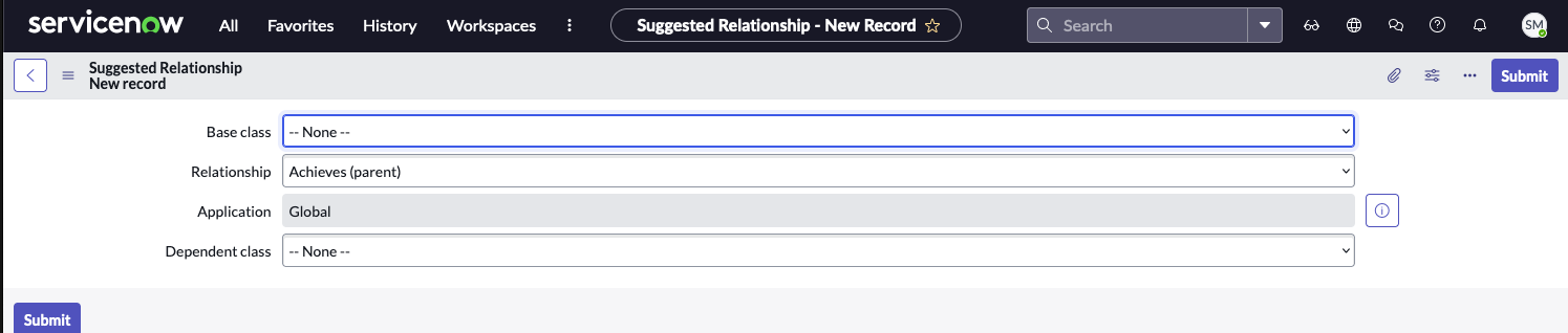 New Suggested Relationship form
