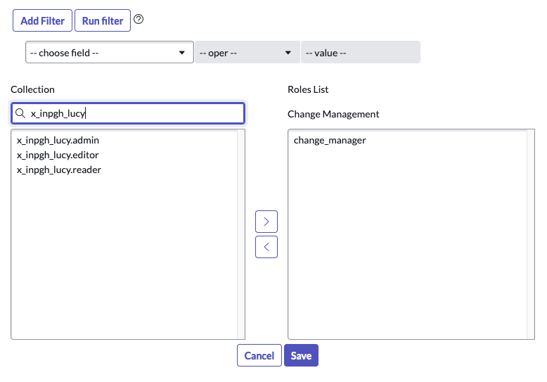 Filter for the Freelucy roles